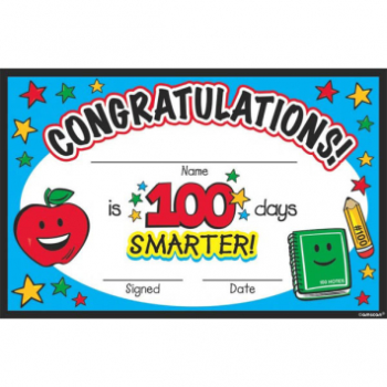 Image de 100TH DAY OF SCHOOL CERTIFICATE PACK 36CT