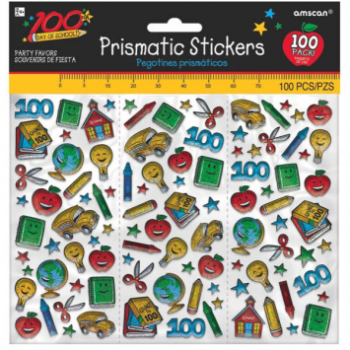 Image de 100TH DAY OF SCHOOL PRISMATIC STICKERS