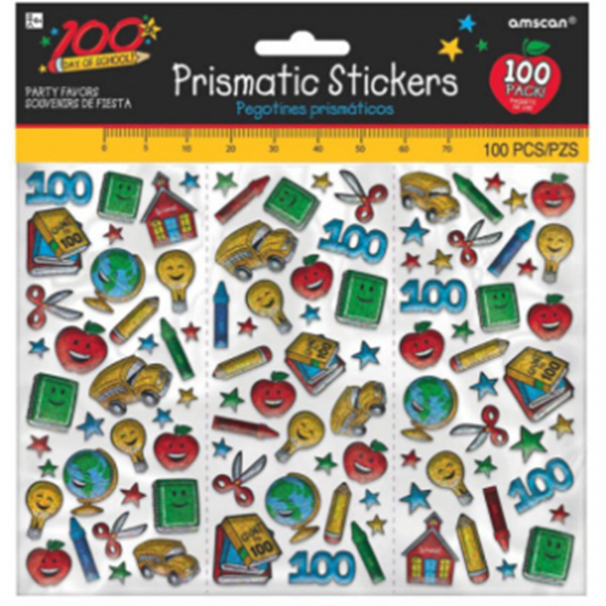Picture of 100TH DAY OF SCHOOL PRISMATIC STICKERS