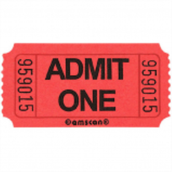 Image de RED SINGLE ADMIT ONE TICKET - 2000 PER ROLL