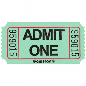 Image de GREEN SINGLE ADMIT ONE TICKET - 2000 PER ROLL