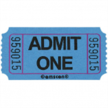 Image de BLUE SINGLE ADMIT ONE TICKET - 2000 PER ROLL