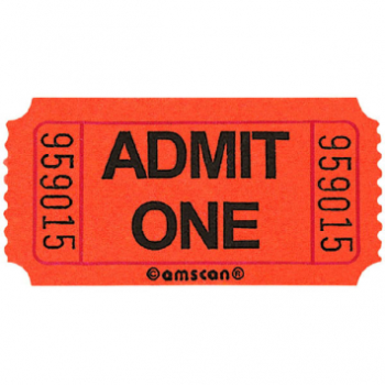 Image de ORANGE SINGLE ADMIT ONE TICKET - 2000 PER ROLL