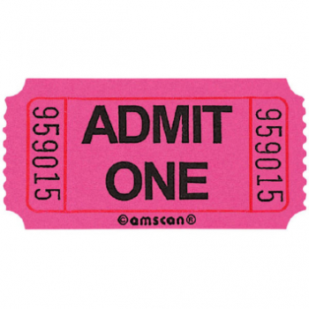 Image de PINK SINGLE ADMIT ONE TICKET - 2000 PER ROLL