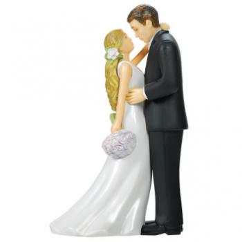 Image de BRIDE AND GROOM CAKE TOPPER WITH BOUQUET