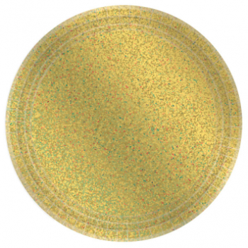 Image de 7" PRISMATIC PLATES - GOLD 8CT