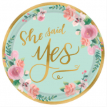 Image de MINT TO BE 7" METALLIC PLATES - 8CT - SHE SAID YES