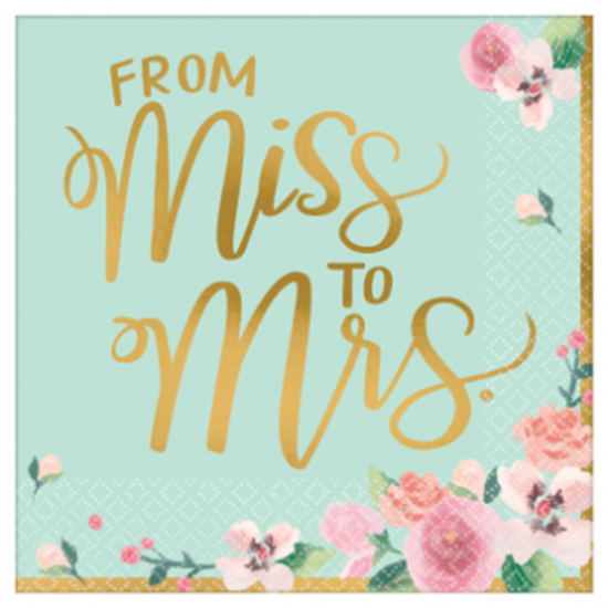 Image sur MINT TO BE LUNCHEON NAPKINS - 16CT FROM MISS TO MRS