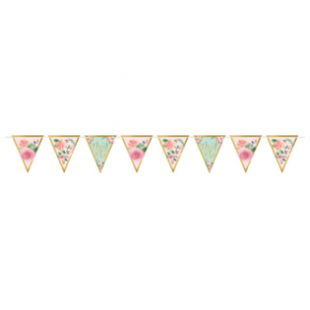 Image de MINT TO BE PENNANT BANNER - FLORAL