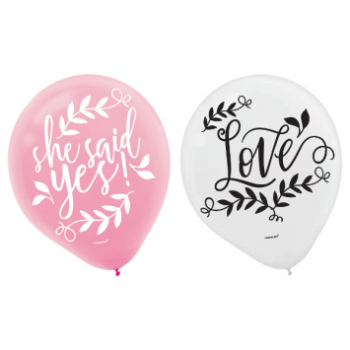 Image de LOVE AND LEAVES LATEX BALLOONS 15PK