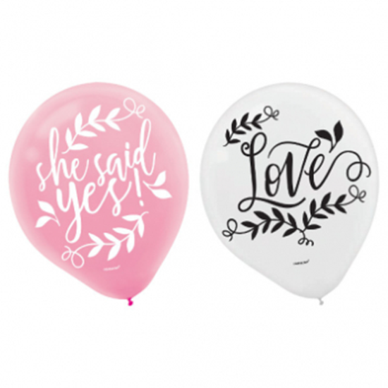Picture of LOVE AND LEAVES LATEX BALLOONS 15PK