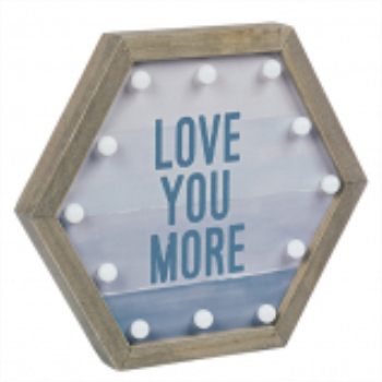 Picture of BLUE LOVE YOU MORE LIGHT UP PLAQUE