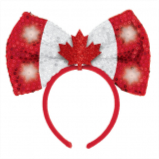 Image sur CANADA DAY LIGHT UP SEQUIN BOW HEADBAND