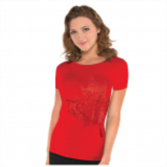 Picture of CANADA DAY SEQUIN SHORT SLEEVE SHIRT - ADULT S/M