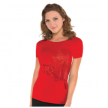 Image de CANADA DAY SEQUIN SHORT SLEEVE SHIRT - ADULT L/XL