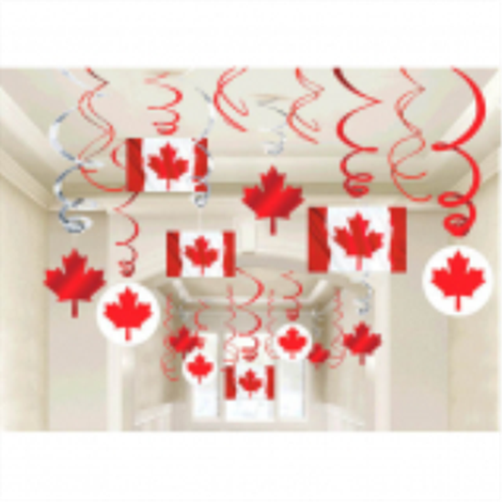 Picture of CANADA DAY SWIRLS DECO