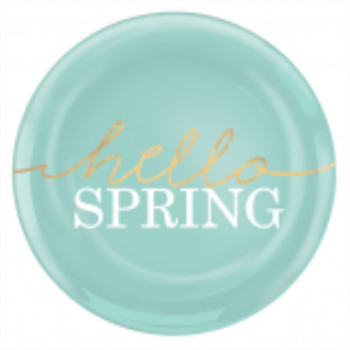 Picture of 7" PLATES - PLASTIC HELLO SPRING