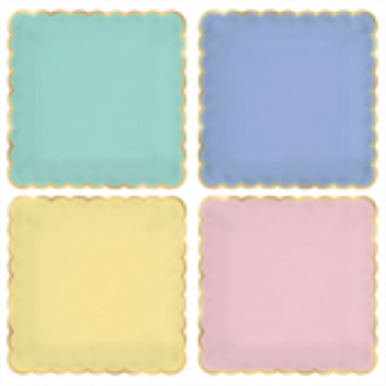 Picture of PASTEL FOIL 10"SCALLOPED PLATES