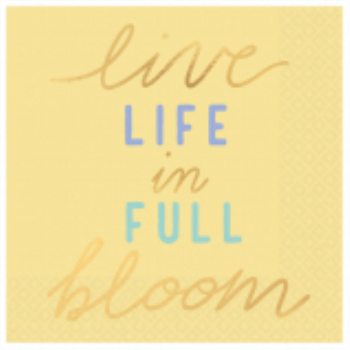 Image de LIVE LIFE IN FULL BLOOM BEVERAGE NAPKINS