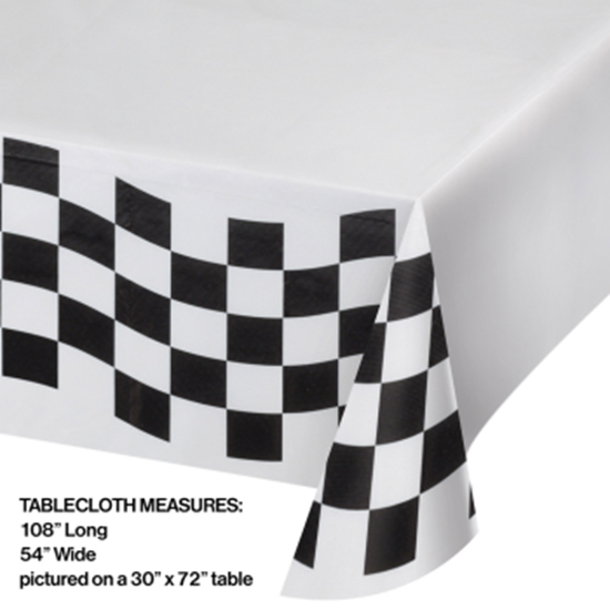 Image sur CHECKERED BLACK AND WHITE PAPER TABLE COVER