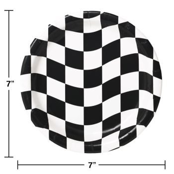 Picture of CHECKERED BLACK AND WHITE 7" PLATES