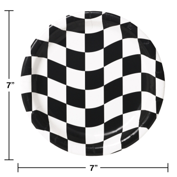 Image de CHECKERED BLACK AND WHITE 7" PLATES