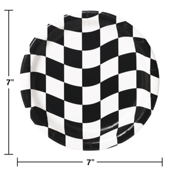 Image sur CHECKERED BLACK AND WHITE 7" PLATES