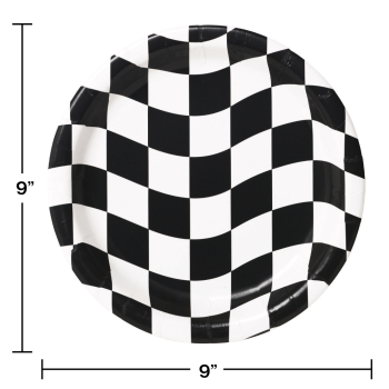 Picture of CHECKERED BLACK AND WHITE 9" PLATES
