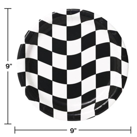 Image sur CHECKERED BLACK AND WHITE 9" PLATES