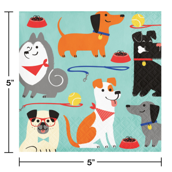 Picture of DOG PARTY - BEVERAGE NAPKINS