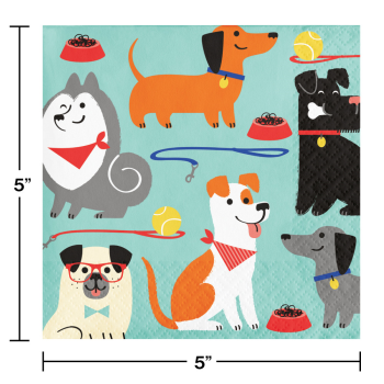 Image de DOG PARTY - BEVERAGE NAPKINS