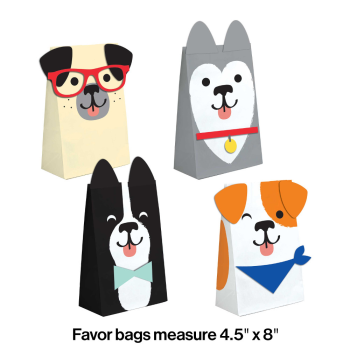 Picture of DOG PARTY - PAPER TREAT BAGS WITH ATTACHMENTS