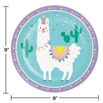 Image de LLAMA PARTY - 9" PLATES