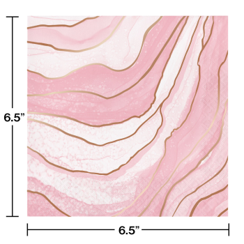 Image de MARBLE ROSE ALL DAY FOIL LUNCHEON NAPKINS