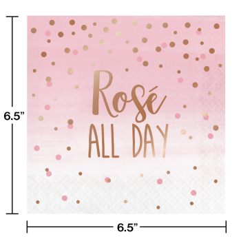 Picture of ROSE ALL DAY FOIL LUNCHEON NAPKINS