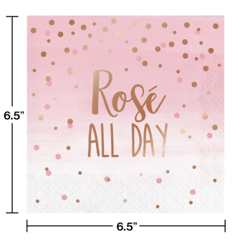 Image de ROSE ALL DAY FOIL LUNCHEON NAPKINS