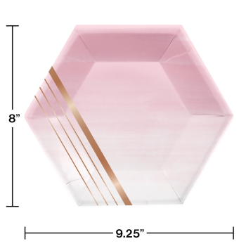 Image de STRIPE ROSE ALL DAY - 8" SHAPED PLATE