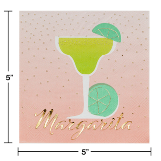 PartyMart. MARGARITA FOIL STAMPED BEVERAGE NAPKINS