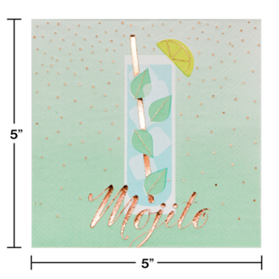 Image sur MOJITO FOIL STAMPED BEVERAGE NAPKINS