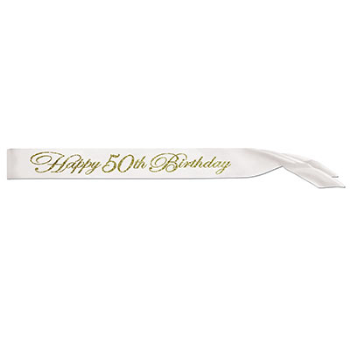 Picture of 50th - GLITTERED HAPPY BIRTHDAY SASH