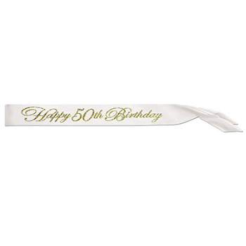 Image de 50th - GLITTERED HAPPY BIRTHDAY SASH