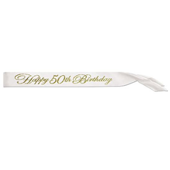 Picture of 50th - GLITTERED HAPPY BIRTHDAY SASH