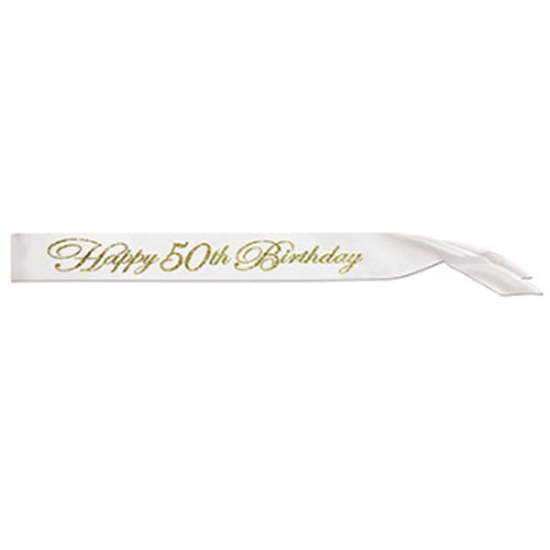 Image sur 50th - GLITTERED HAPPY BIRTHDAY SASH