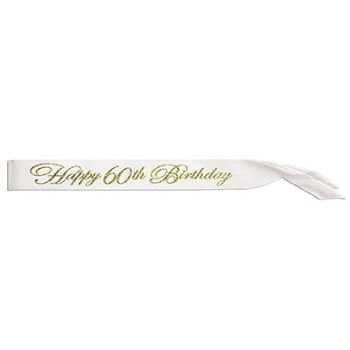 Image de 60th - GLITTERED BIRTHDAY SASH