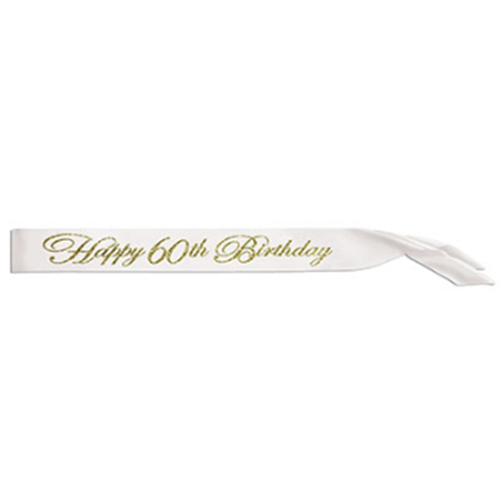 Image sur 60th - GLITTERED BIRTHDAY SASH