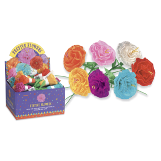 Picture of DECOR - FESTIVE PAPER FLOWER - ASSORTED COLORS