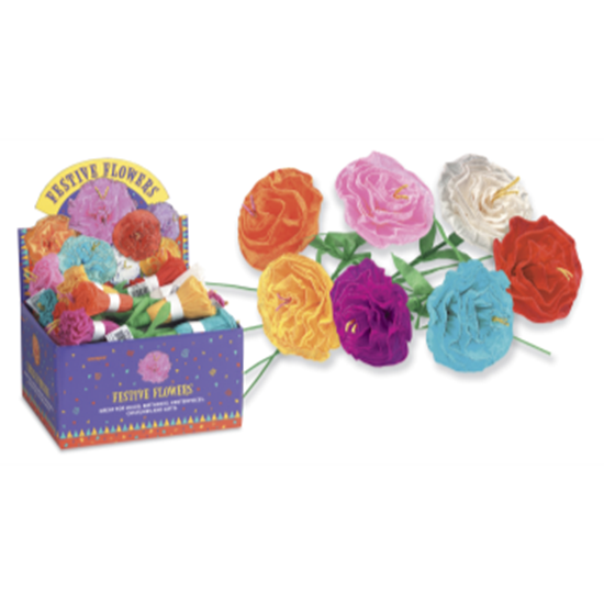 Image sur DECOR - FESTIVE PAPER FLOWER - ASSORTED COLORS