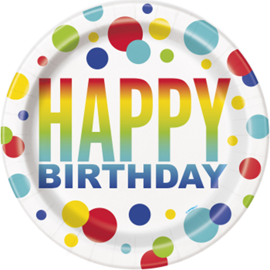 Image sur TABLEWARE - RAINBOW SPOT BIRTHDAY  - 7" PLATE