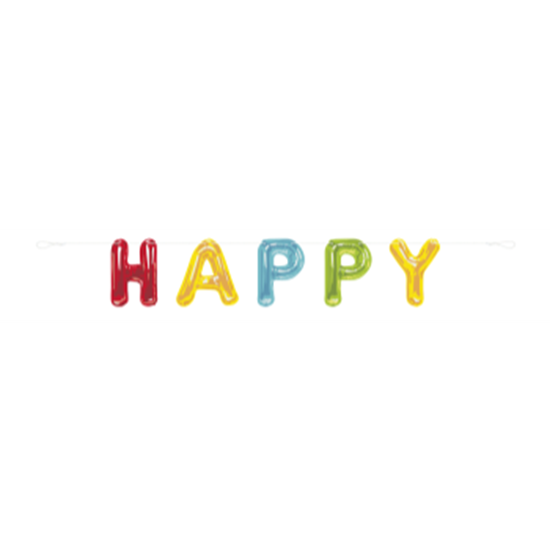 Picture of DECOR - HAPPY BALLOON BIRTHDAY LETTER BANNER - 9'