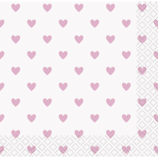 Image sur PINK HEARTS BABY SHOWER BEVERAGE NAPKINS